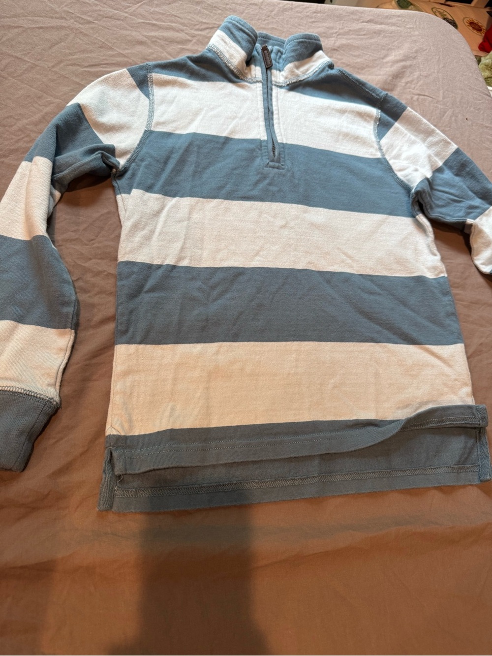 Crew Cuts Striped quarter Zip Pullover in Blue
